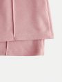 SHEIN Teen Girls' Knitted Solid Color V-Waist Elegant Flared Pants