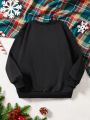 Tween Girls' Casual Animal Pattern Long Sleeve Round Neck Sweatshirt, Suitable For Autumn Winter