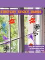 JOYIN 60 PCS Halloween Stretchy Sticky Toys, Slap Sticky Hands Sensory Toys Bulk for Kids Gift, Pumpkin, Ghost, Spider, Skeleton, Party Favors Classroom Game Prizes, Halloween Goodie Bags Stuffers
