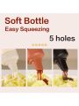 1set/1pc Multi-hole Squeeze Bottle For Tomato/salad Sauce, Plastic Condiment Dispenser Bottle For Honey/chocolate