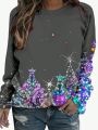 Christmas Printed Round Neck Casual T-shirt