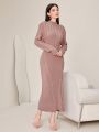 SHEIN Modely Women's Solid Color Sweater Dress