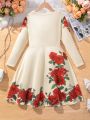 SHEIN Kids EVRYDAY Tween Girl Casual Floral Print Dress