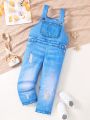 SHEIN Toddler Boys' Casual Overall Jumpsuit, Cute Street Fashion Style, Suitable For Spring And Autumn
