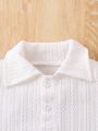 SHEIN Kids SUNSHNE Little Boys' Simple Wheat & Braided Pattern Polo Shirt