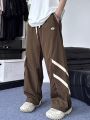 Manfinity Hypemode Men's Drawstring Long Pants With Letter Patchwork