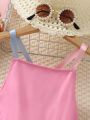 SHEIN Kids SUNSHNE Toddler Girls' Cartoon Printed Halter Neck Dress