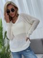 SHEIN Frenchy V-Neck Raglan Sleeve Sweater