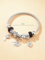1pc Women's Crown & Heart Pendant Chain Bracelet