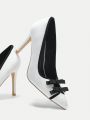 SHEIN BIZwear Ladies Fashionable Bow Decor High-heel Shoes