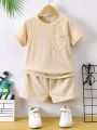 SHEIN Kids EVRYDAY Young Girl Solid Color Casual 2pcs/Set