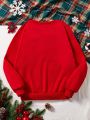 SHEIN Slayr Plus Christmas Print Drop Shoulder Sweatshirt