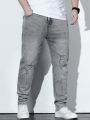 Manfinity Homme Men's Plus Size Ripped Slim Fit Jeans