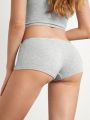 SHEIN Leisure Women's Solid Color Knitted Boyshorts Panties