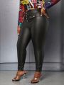 SHEIN Slayr Plus Size Skinny Button Decorated Pants