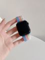 Striped Nylon Watchband Compatible With Apple Watch