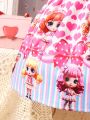 SHEIN Kids QTFun Toddler Girls' Cute Doll Eyes Princess Dress