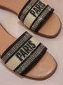 Women's Flat Sandals With Diamond Decoration, Fashionable