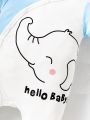 SHEIN Baby Boy Elephant & Letter Graphic Jumpsuit & Hat