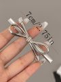 1pc Women's Alloy Silver Bowknot Design Elegant Hair Clip With Side Bangs Decor, Suitable For Daily Use