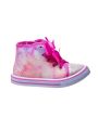 Girls' Multi Color Canvas High Top Lace Up Sneakers with Decorative Bow