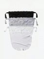 3pcs/set Women's Lace Collar With Buckle, Three Button Adjustment, One-piece Anti-light Collar, Black/white/grey