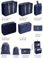 10pcs/set Polyester Travel Toiletry Bag, Modern  Portable Makeup Organizer For Travel