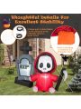 Gymax 5FT Halloween Inflatable Tombstone & Reaper Combo w/ LED & Waterproof Blower