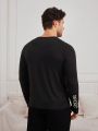 Men'S Letter Print Long Sleeve Home Clothing Top