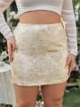 SHEIN Frenchy Plus Size Women'S Jacquard Bodycon Skirt