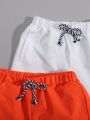 SHEIN Kids SUNSHNE Toddler Boys' 2pcs Casual Set With Comfortable Weaving Shorts
