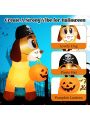 Gymax 5.5FT Long Halloween Inflatable Dog Holiday Decorations w/ Pumpkin & Pirate Hat