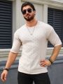 Men'S Solid Color Knitted Short Sleeve T-Shirt