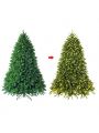 Costway 6ft Pre-lit PVC Christmas Fir Tree Hinged 8 Flash Modes w/ 650 LED Light
