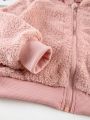 Tween Girls' Hooded Plush Jacket With Cute Ears And Zipper Front
