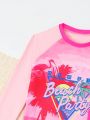 Tween Girls' Tropical Print Three-Piece Swimsuit Set