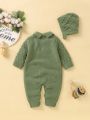 Baby Floral Twist Knit Sweater Knitted Romper