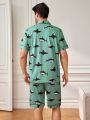 Men'S Shark Printed Short Sleeve Homewear Set