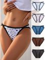 SHEIN Ladies' Briefs With Star Print And Contrast Trim