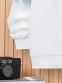 SHEIN Tween Boy Letter Graphic Ombre Sweatshirt & Sweatpants