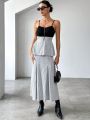SHEIN Essnce Color Block Patchwork Ribbed Cami Dress