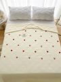 Heart Embroidered Bedspread