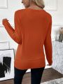 SHEIN Clasi Women's Solid Color Long Sweatshirt