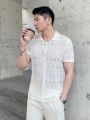 Men's Hollow Out Short Sleeve Cardigan With Open Front