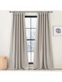 NICETOWN 2 Panels Faux Linen Curtains 96 inches Long, Pinch Pleated Curtains Room Darkening Window Drapes Thermal Insulated Light/Noise Blocking for Living Room/Bedroom, Angora, W50 x L96