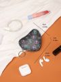 Maryam Alam Colorful Butterfly Printed Heart Shaped Fashionable Coin Purse Earphone & Data Cable Storage Bag