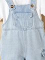Infant Boy'S Casual Cute Denim Overall Shorts