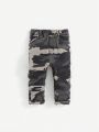 SHEIN Baby Boy Camouflage Print Elastic Waist Jeans