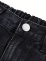 Boys' Star Print Distressed Slim Fit Jeans With Elastic Cuffs