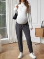 SHEIN Maternity Adjustable Waist Long Pants